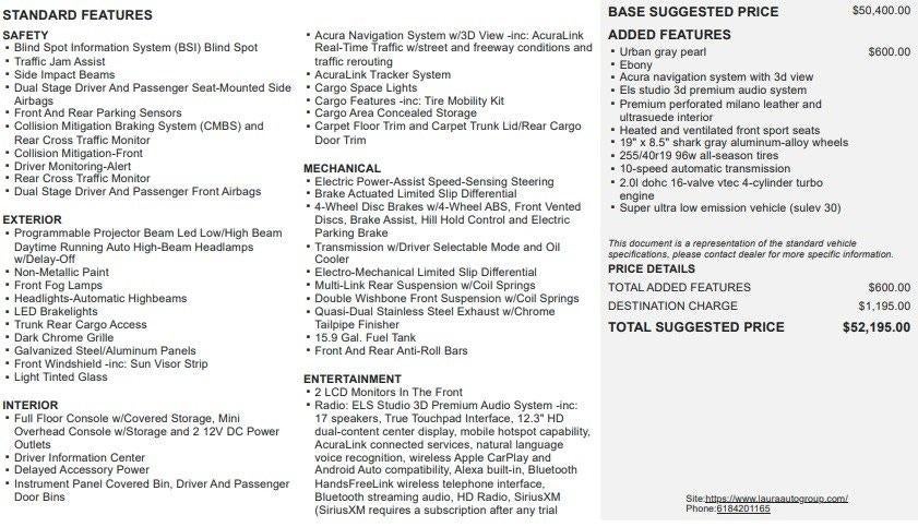 2025 Acura TLX w/A-Spec Package