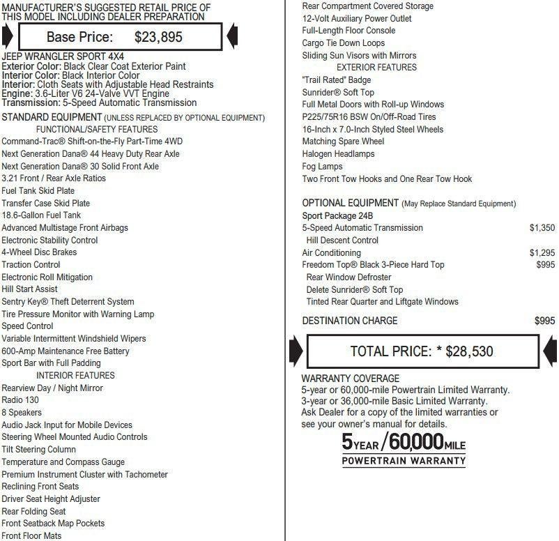 2016 Jeep Wrangler Sport