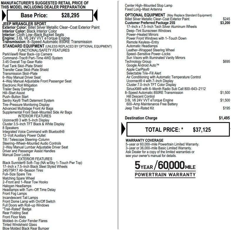 2021 Jeep Wrangler Sport S