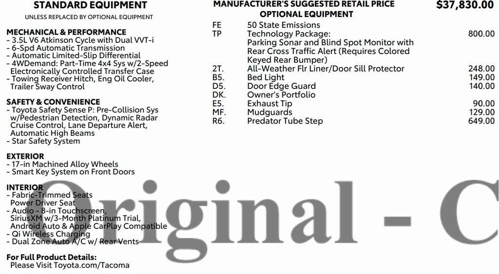 2022 Toyota Tacoma 4WD SR