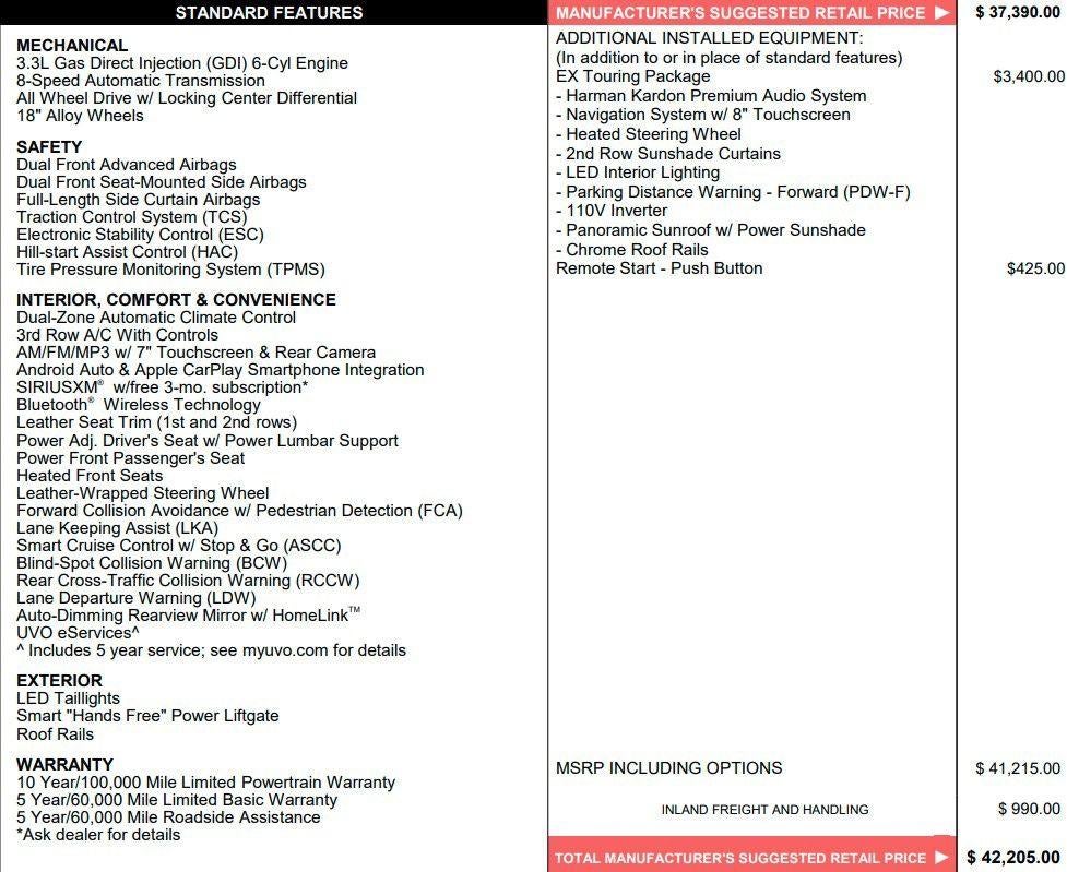 2019 Kia Sorento EX V6