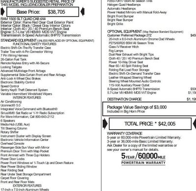 2016 RAM 1500 4WD Quad Cab 6.4 Ft Box Big Horn