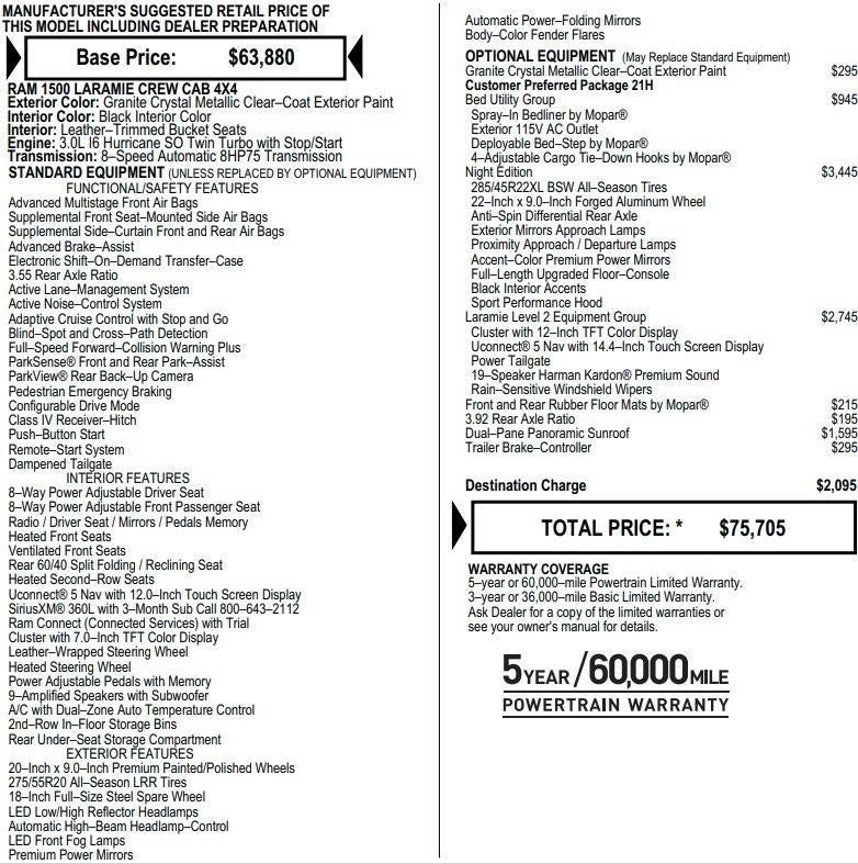 2025 RAM 1500 Laramie 4x4 Crew Cab 5'7" Box