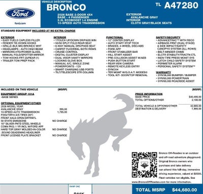 2026 Ford Bronco Base 2 Door 4x4