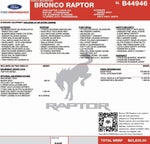 2025 Ford Bronco Raptor 4 Door Advanced 4x4