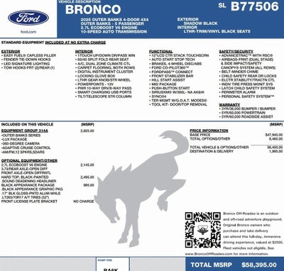 2025 Ford Bronco Outer Banks 4 Door 4x4