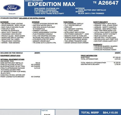 2026 Ford Expedition Max Platinum 4x4