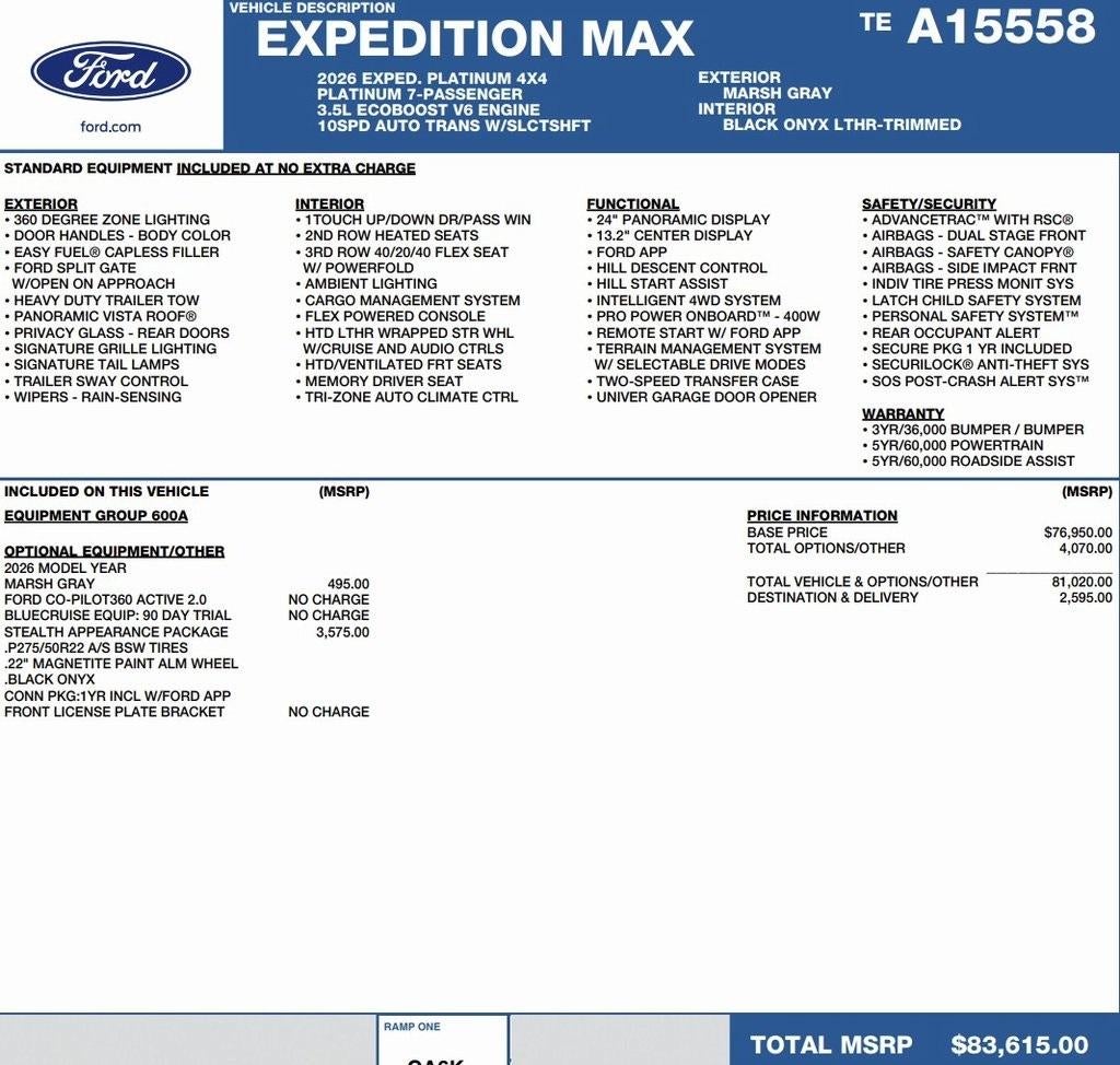2026 Ford Expedition Max Platinum 4x4