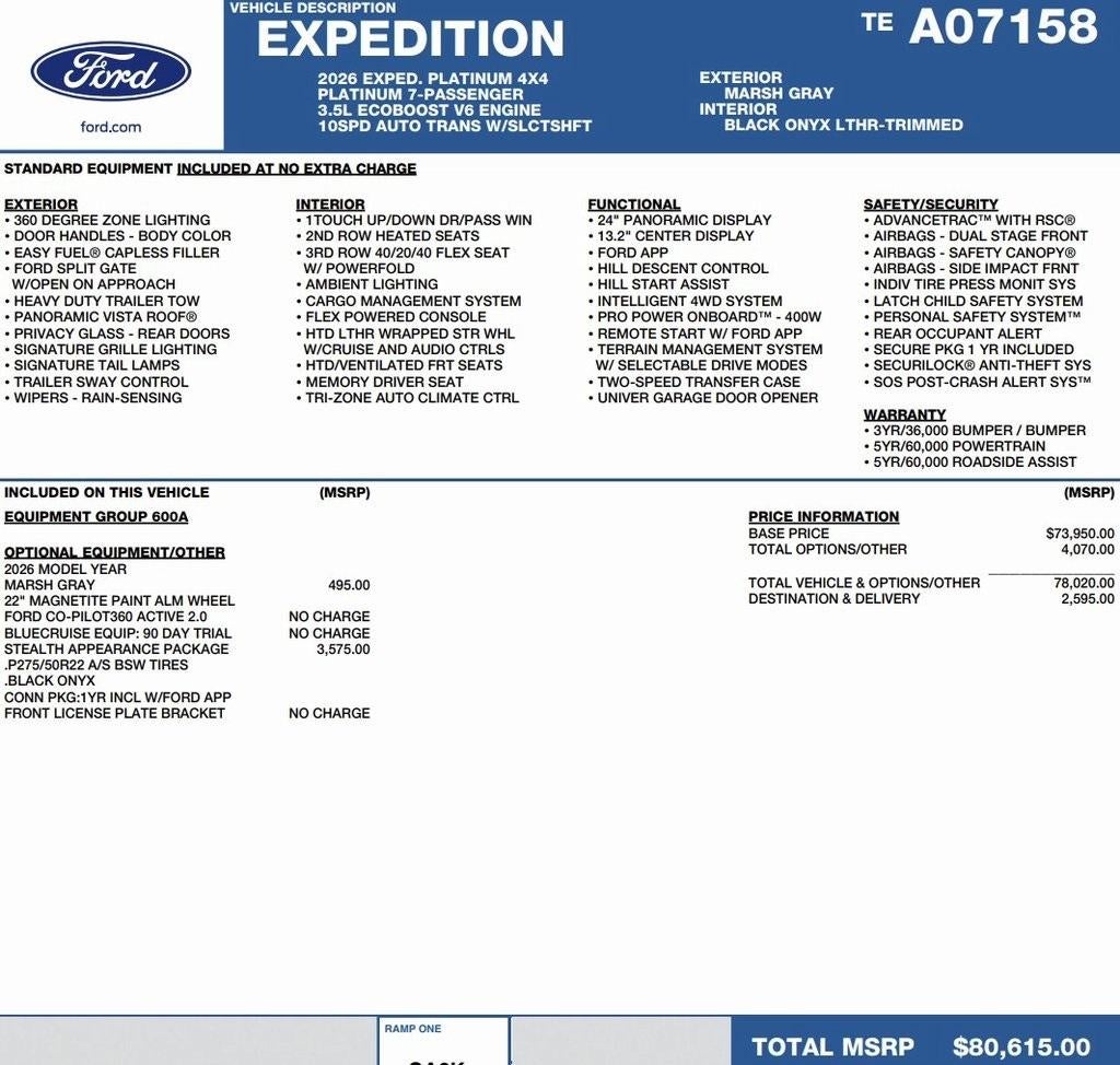 2026 Ford Expedition Platinum 4x4