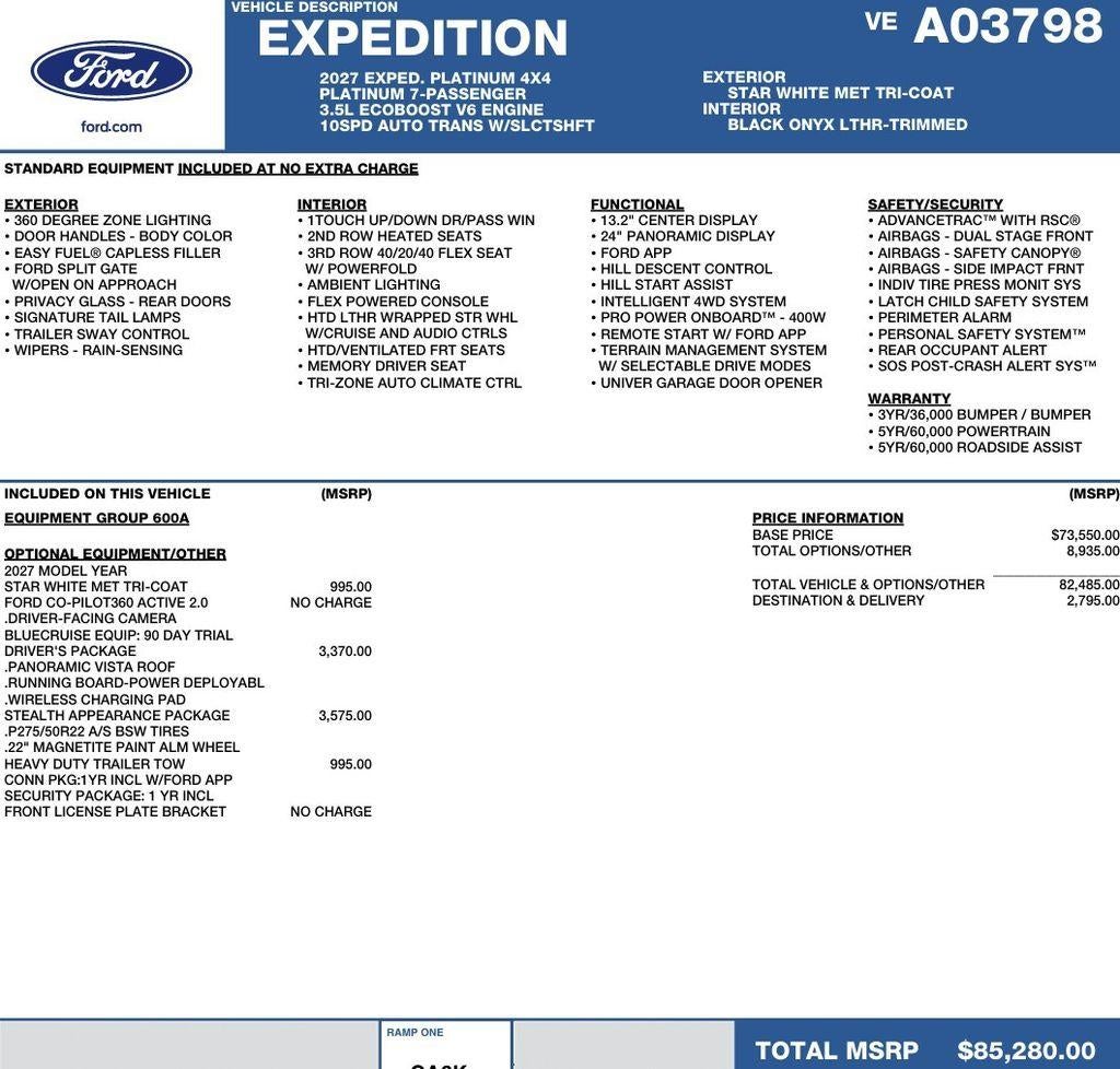 2027 Ford Expedition Platinum 4x4