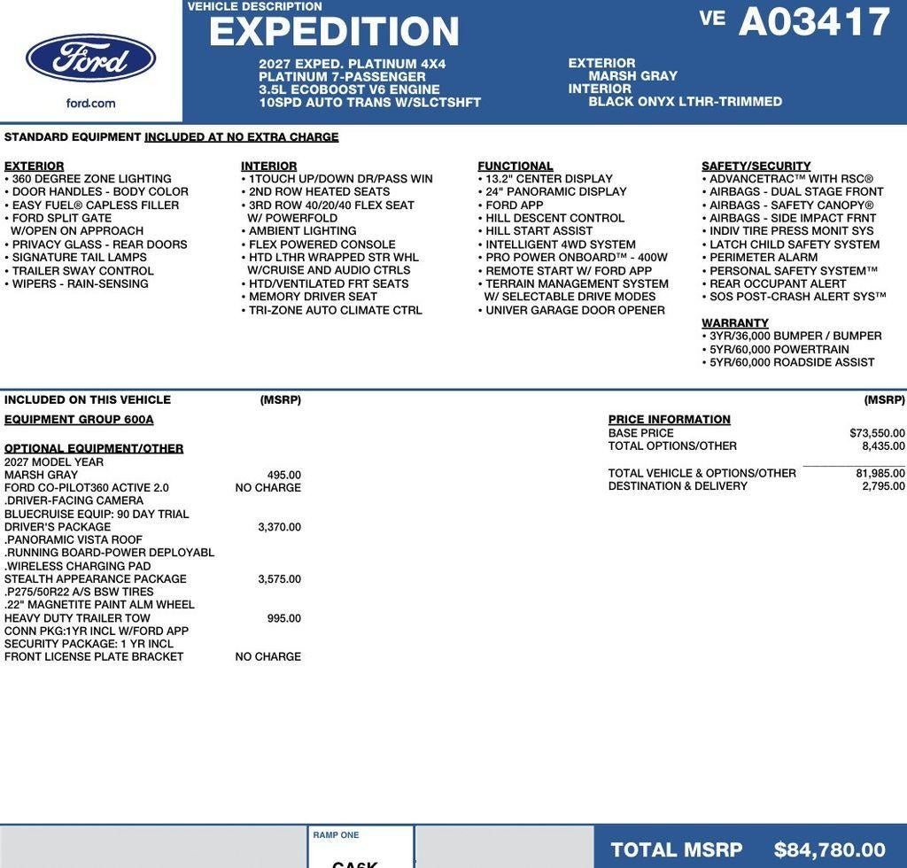 2027 Ford Expedition Platinum 4x4