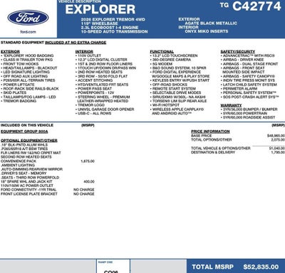 2026 Ford Explorer Tremor 4WD
