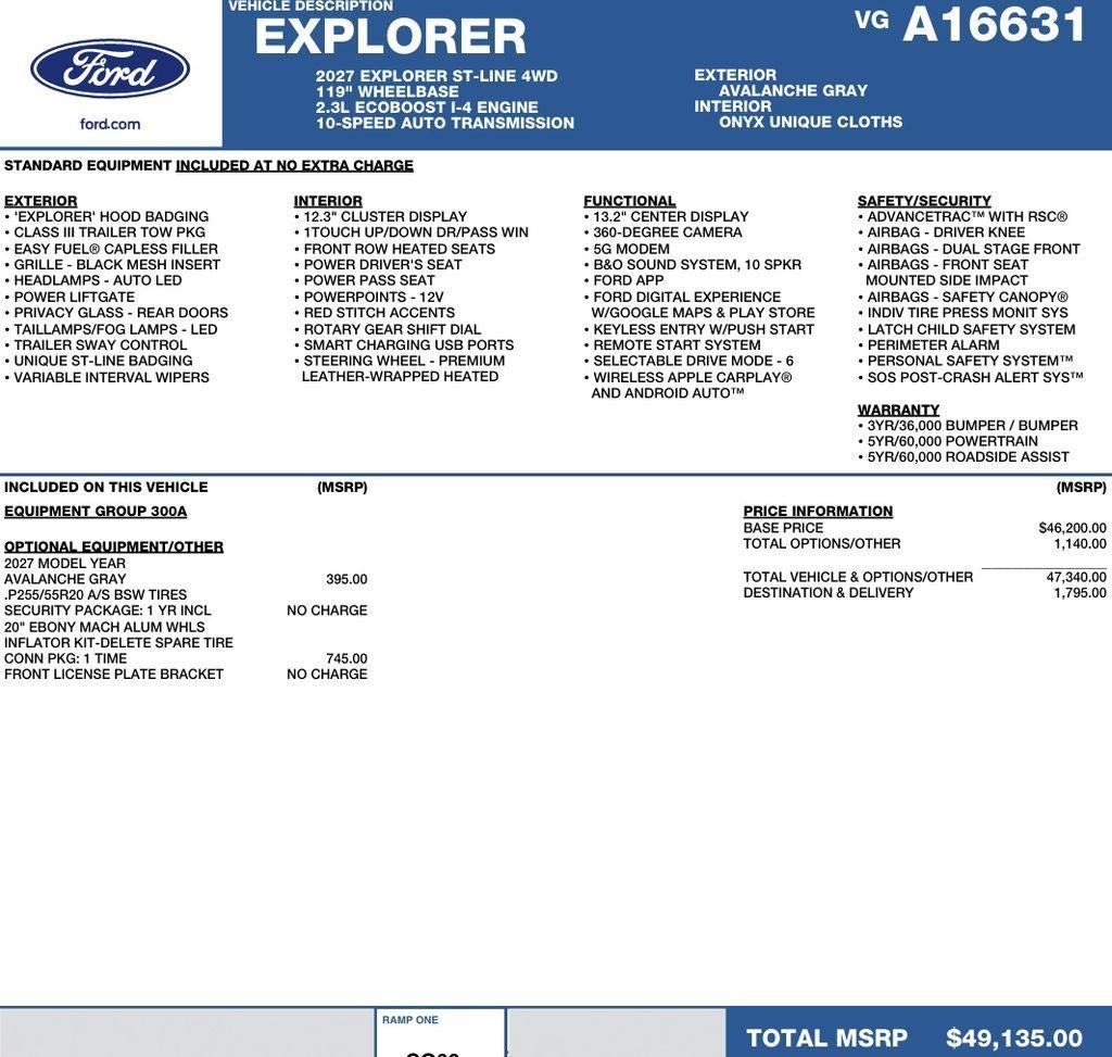 2027 Ford Explorer ST-Line 4WD