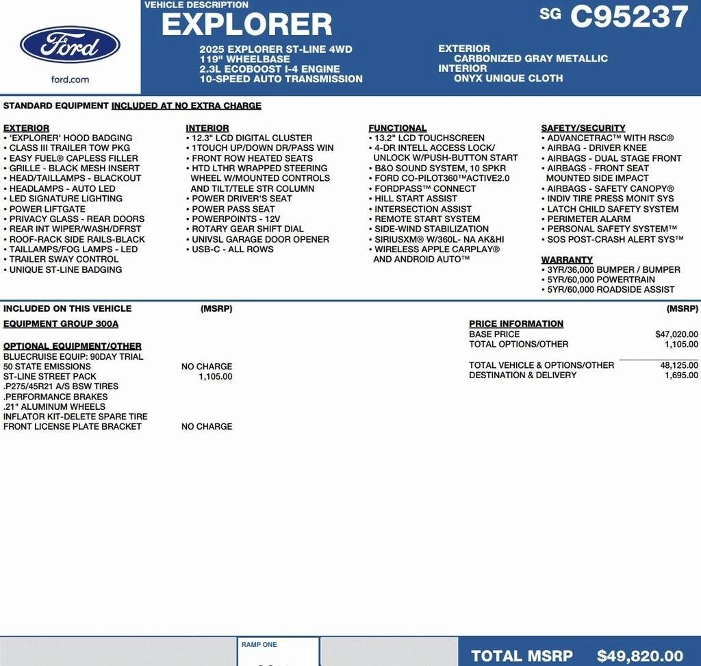 2025 Ford Explorer ST-Line 4WD