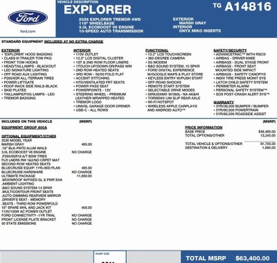2026 Ford Explorer Tremor 4WD