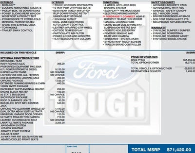 2019 Ford Super Duty F-250 SRW LARIAT 4WD Crew Cab 6.75' Box