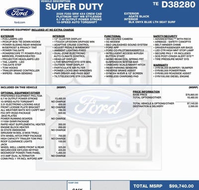 2026 Ford Super Duty F-250 SRW Platinum 4WD Crew Cab 6.75' Box