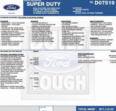 2026 Ford Super Duty F-250 SRW LARIAT 4WD Crew Cab 6.75' Box