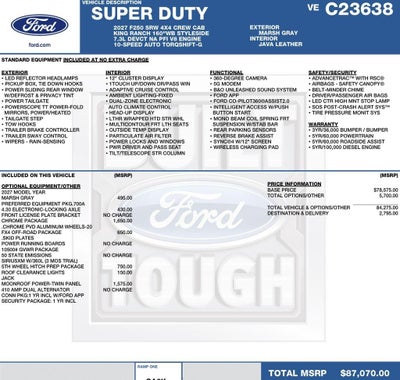 2027 Ford Super Duty F-250 SRW King Ranch 4WD Crew Cab 6.75' Box