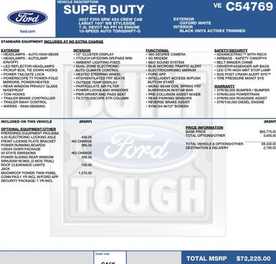 2027 Ford Super Duty F-250 SRW LARIAT 4WD Crew Cab 6.75' Box