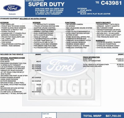 2026 Ford Super Duty F-250 SRW Platinum 4WD Crew Cab 6.75' Box