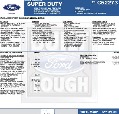 2027 Ford Super Duty F-250 SRW LARIAT 4WD Crew Cab 6.75' Box
