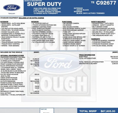 2026 Ford Super Duty F-250 SRW LARIAT 4WD Crew Cab 6.75' Box