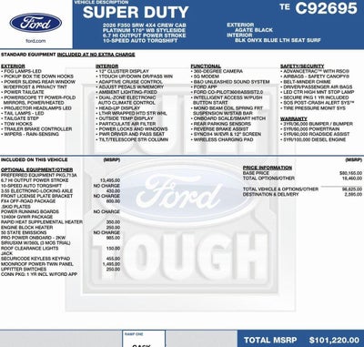 2026 Ford Super Duty F-350 SRW Platinum 4WD Crew Cab 8' Box