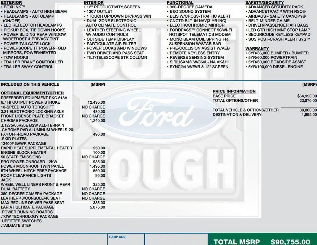 2023 Ford Super Duty F-350 SRW LARIAT 4WD Crew Cab 6.75' Box