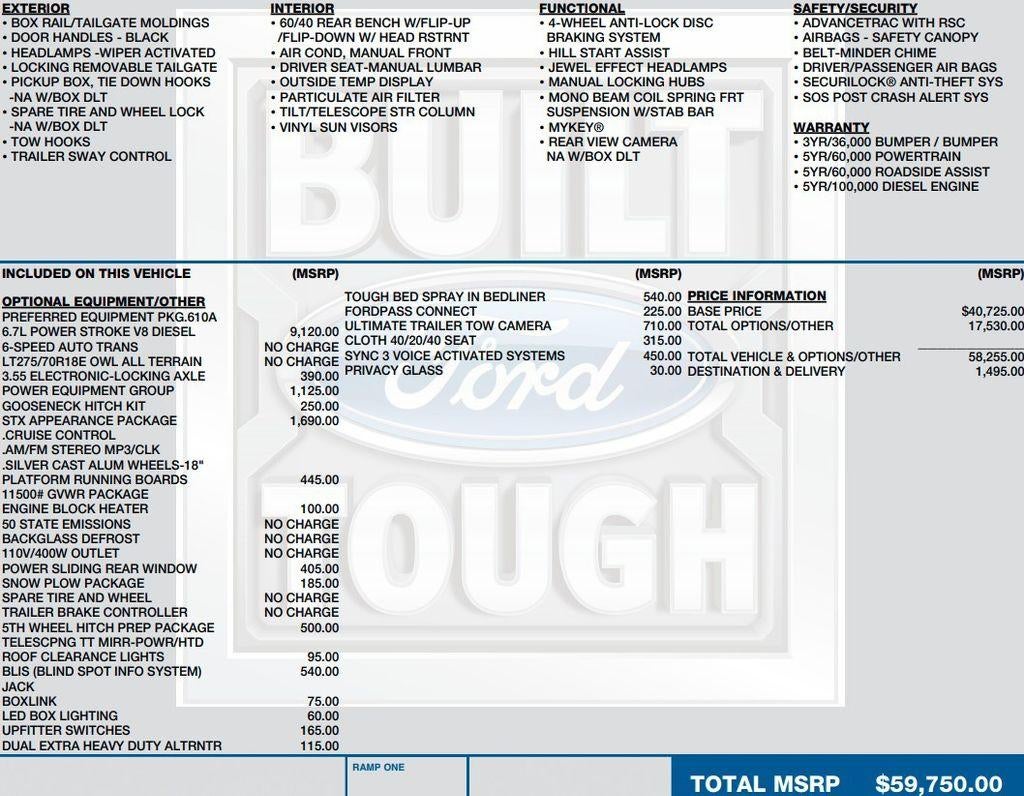 2019 Ford Super Duty F-350 SRW XL 4WD Crew Cab 6.75' Box