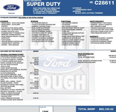 2027 Ford Super Duty F-350 DRW LARIAT 4WD Crew Cab 8' Box