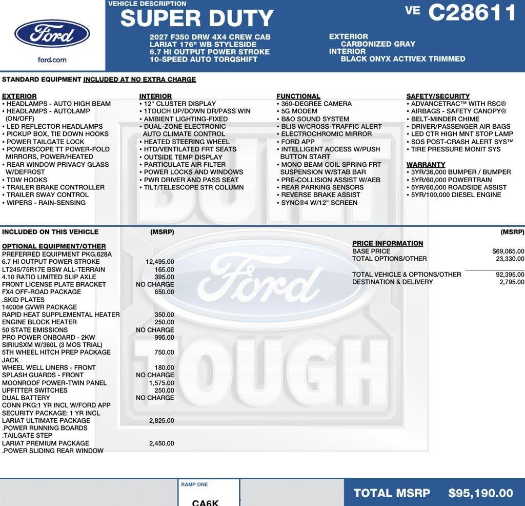 2027 Ford Super Duty F-350 DRW LARIAT 4WD Crew Cab 8' Box