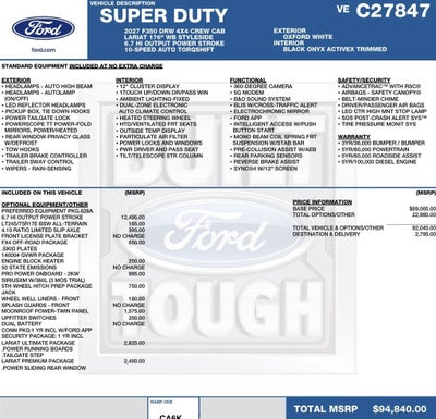 2027 Ford Super Duty F-350 DRW LARIAT 4WD Crew Cab 8' Box