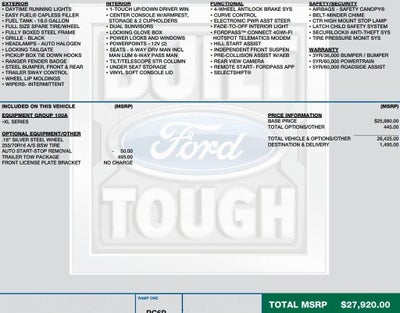 2022 Ford Ranger XL 2WD SuperCab 6' Box