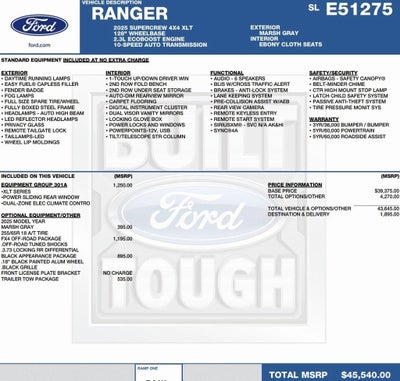 2025 Ford Ranger XLT 4WD SuperCrew 5' Box