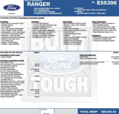 2026 Ford Ranger LARIAT 4WD SuperCrew 5' Box