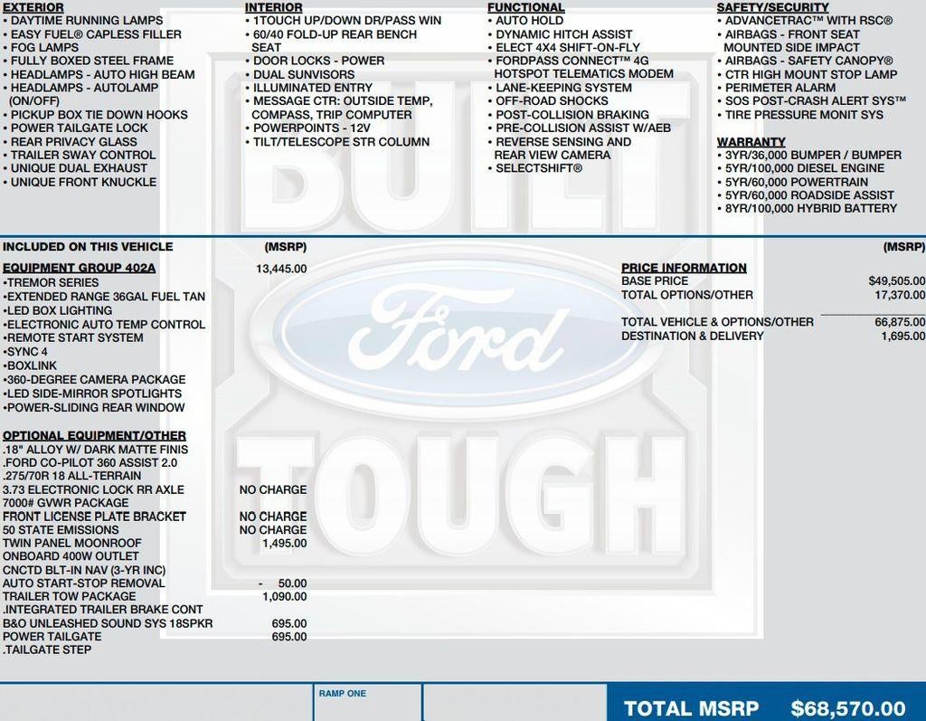 2021 Ford F-150 Tremor 4WD SuperCrew 5.5' Box