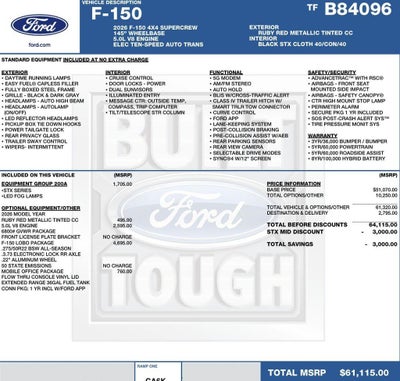 2026 Ford F-150 STX 4WD SuperCrew 5.5' Box