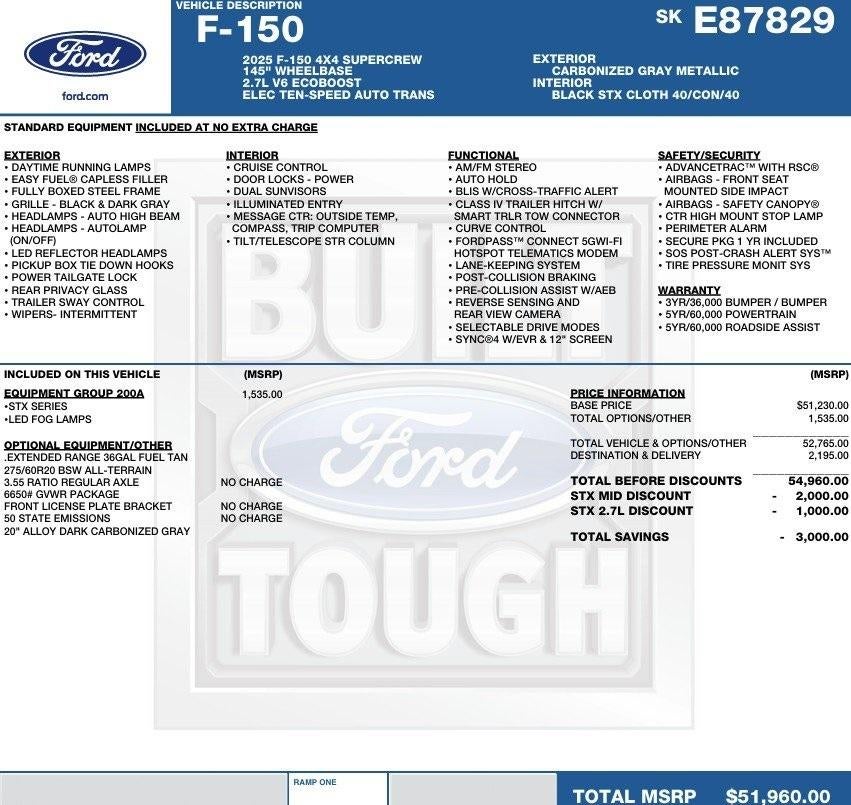2025 Ford F-150 STX 4WD SuperCrew 5.5' Box