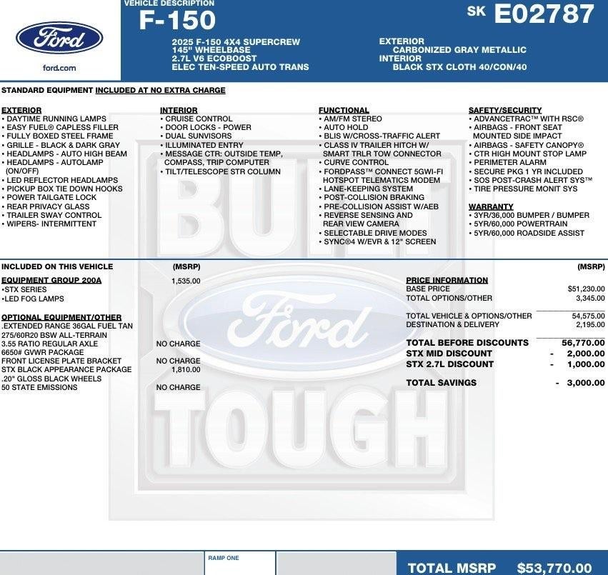 2025 Ford F-150 STX 4WD SuperCrew 5.5' Box