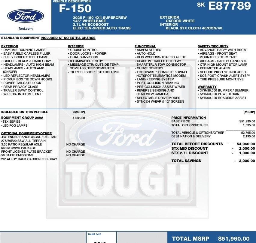2025 Ford F-150 STX 4WD SuperCrew 5.5' Box