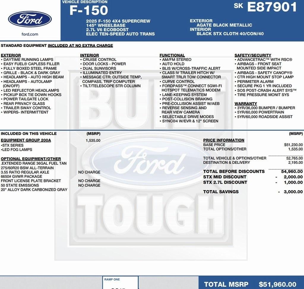 2025 Ford F-150 STX 4WD SuperCrew 5.5' Box