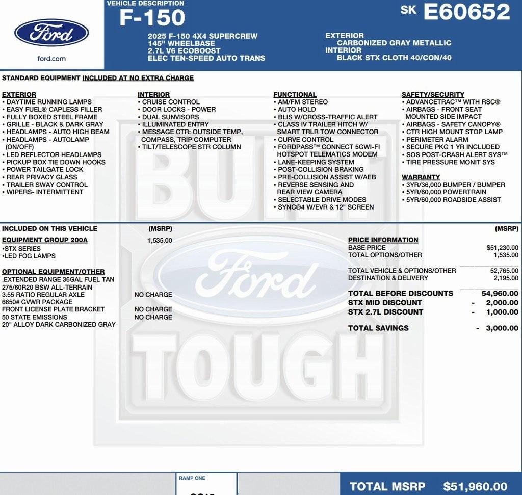 2025 Ford F-150 STX 4WD SuperCrew 5.5' Box