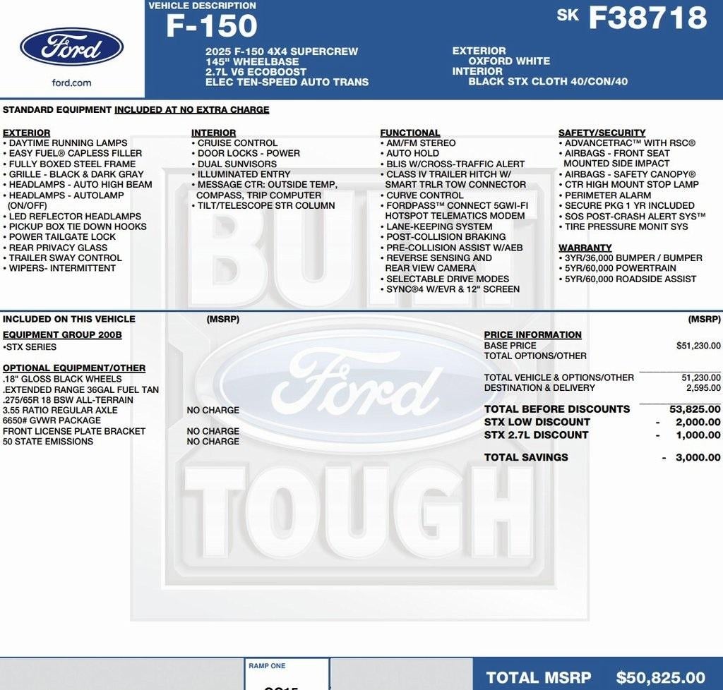 2025 Ford F-150 STX 4WD SuperCrew 5.5' Box
