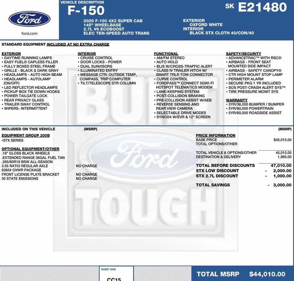 2025 Ford F-150 STX 2WD SuperCab 6.5' Box