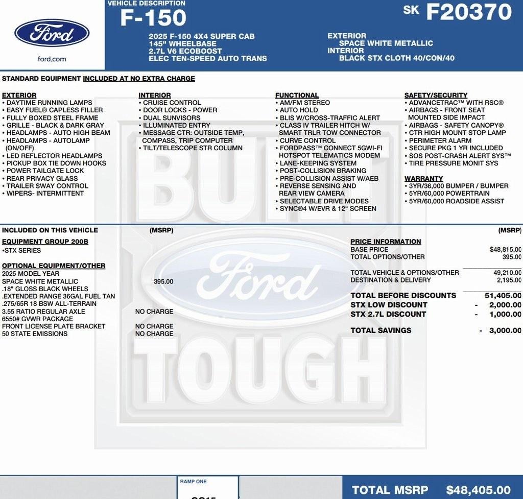 2025 Ford F-150 STX 4WD SuperCab 6.5' Box