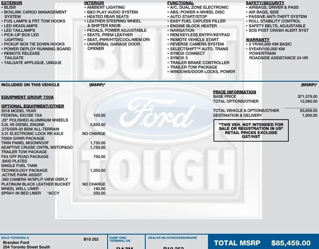 2018 Ford F-150 Platinum 4WD SuperCrew 5.5' Box