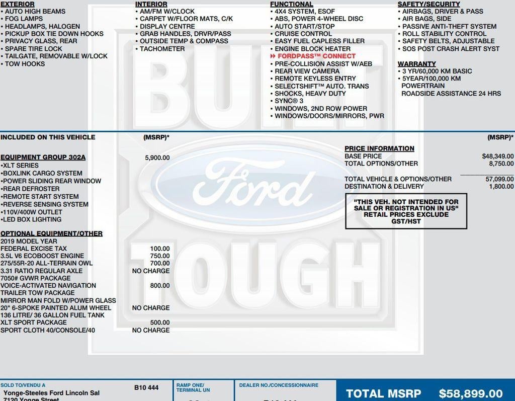 2019 Ford F-150 XLT 4WD SuperCrew 5.5' Box