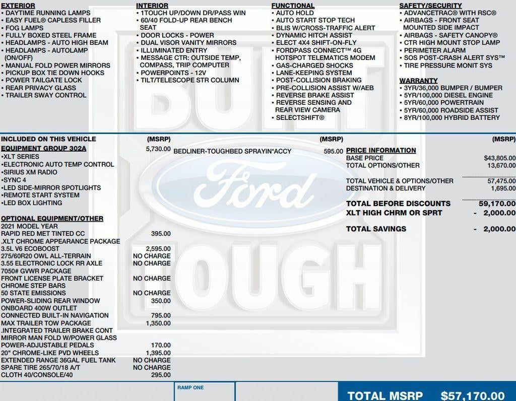 2021 Ford F-150 XLT 4WD SuperCrew 5.5' Box