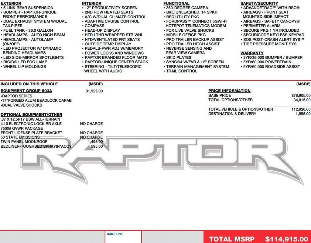 2025 Ford F-150 Raptor 4WD SuperCrew 5.5' Box